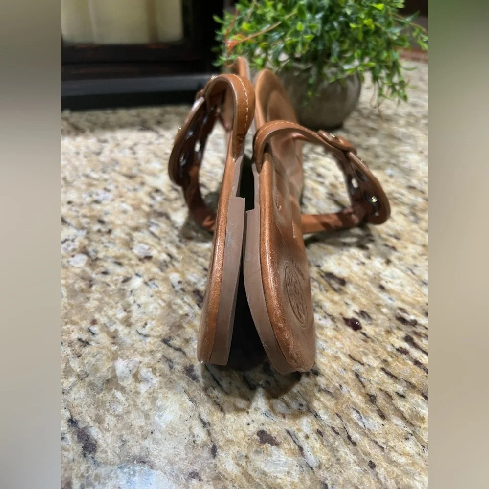 Tory Burch Metal Miller Tan/Brown Gold Sandal 9.5M